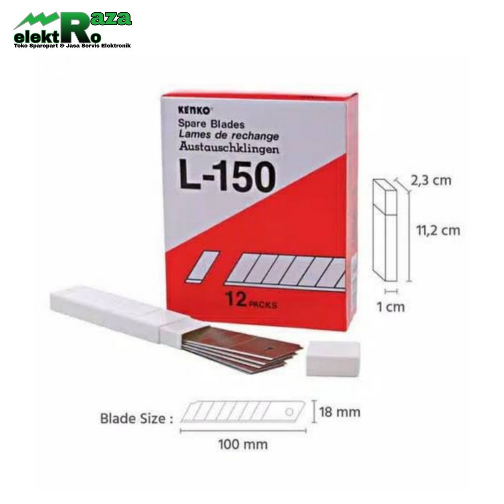 

Refill isi cutter L-150 isi ulang pisau kater L150 merek merk kenko isi 5pcs / tube