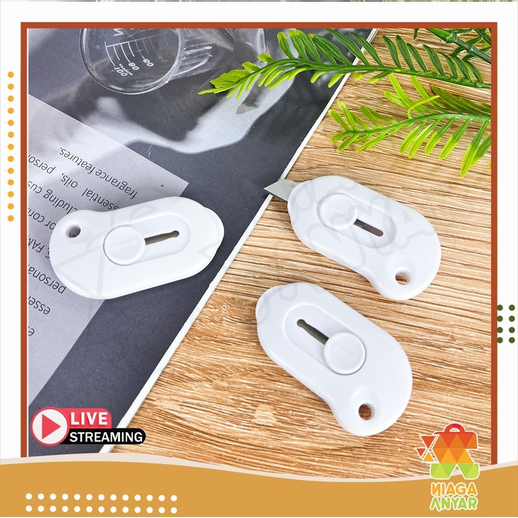 NAS Cutter Mini Model Awan Kelinci / Pisau Kecil Portable Kartun Karakter Unboxing Paket / Alat Bant