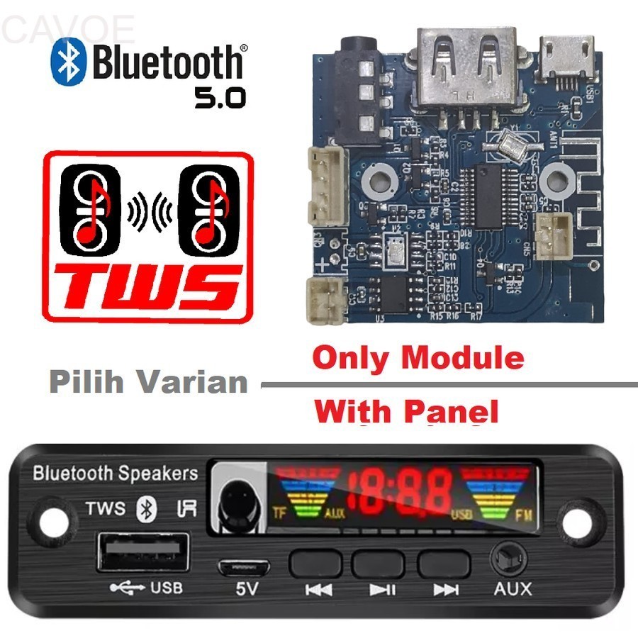 KIT MODUL Bluetooth 5.0 TWS MP3 USB loseless PLAYER FM Radio REMOTE