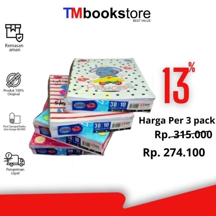 

BUKU TULIS EB 38LBR/PACK SINAR DUNIA ( ISI 3 PACK) TMBOOKSTORE