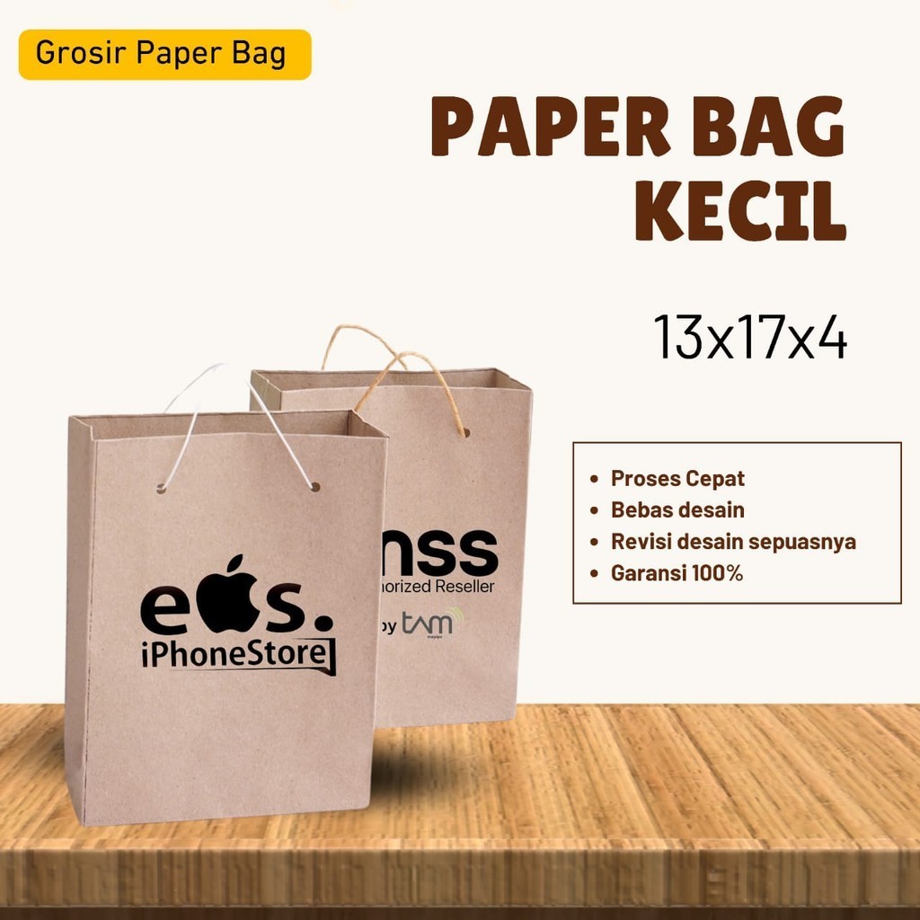 

PAPER BAG CUSTOM SABLON KECIL 50 / 13cm X 17cm X 4 cm/ PAPERBAG KADO / PAPER BAG SOUVENIR