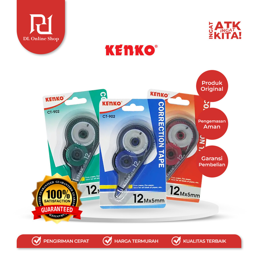 

KENKO PITA KOREKSI/ CORRECTION TAPE CT-902 [12M x 5mm] (1PC)