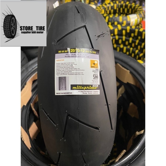 Ban Soft Compound Motor Vespa Matic ADX MILLEPRIMO 120/70 Ring 12 Tubeless