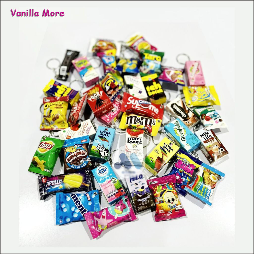 [Harga Satuan] Gantungan Kunci SNACK Magnet Kulkas Souvenir Pernikahan Miniatur Unik Ulang Tahun