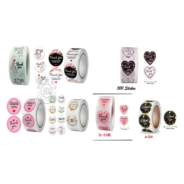 

Sticker Thank You Roll Isi 500pcs Stiker Terima kasih Stiker Makanan