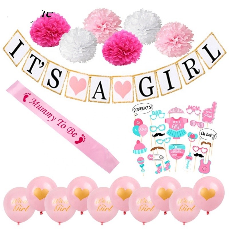 Set Balloon Foil New Born Baby Decoration / Paket Dekorasi Balon Pesta Lahiran