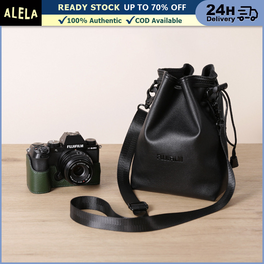 Tas Kamera Serut DSLR Mirrorless Kulit Leather Camera Pouch Travel Portable Sling Bag Waterproof
