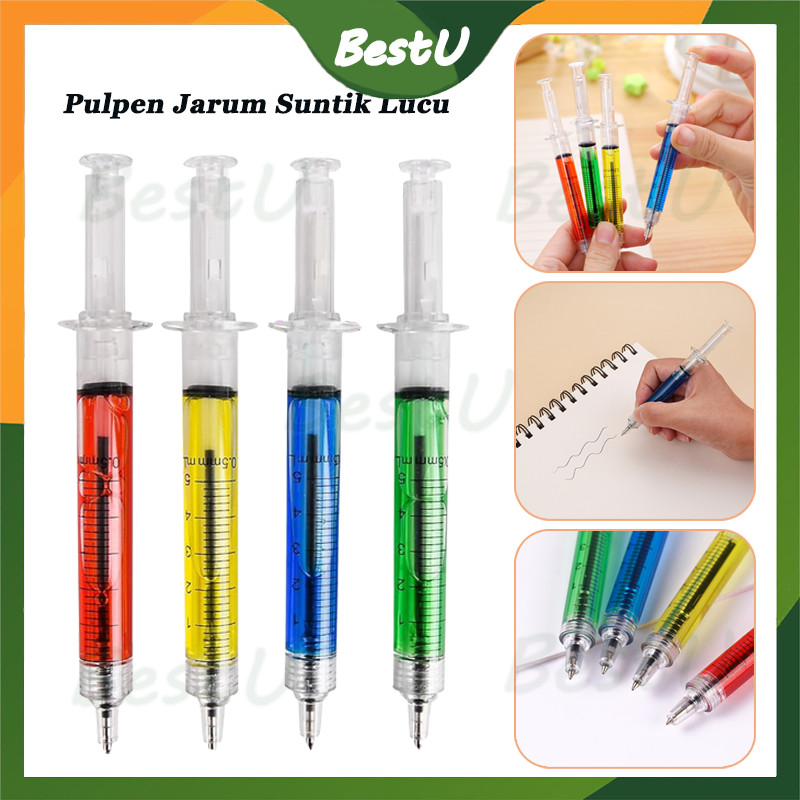 

Pulpen Jarum Suntik Lucu/ Korean Syringe Ballpoint Pen/ Pena Alat Tulis Anak Sekolah/Pulpen Cetek Suntik Pena pen gel Cairan warna