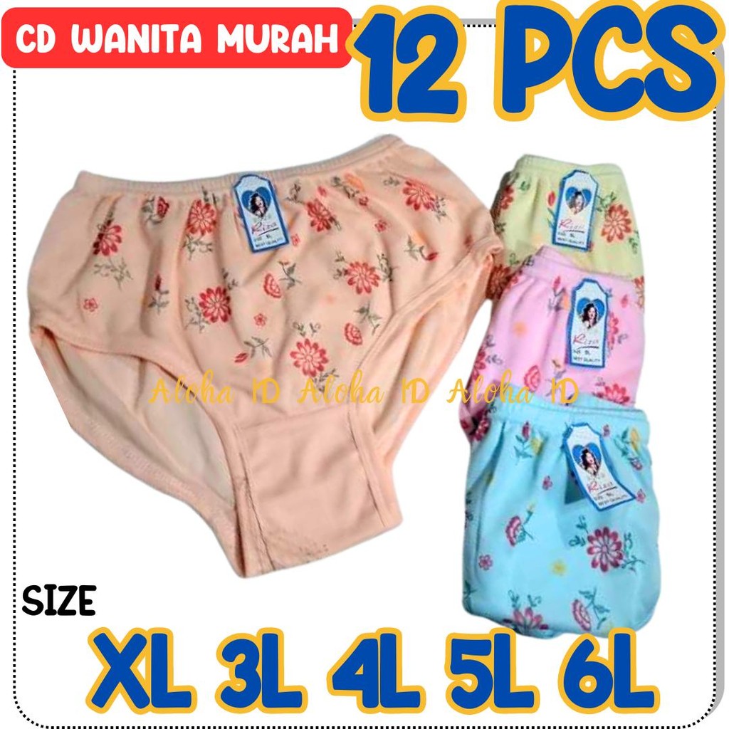 Grosir 12 pcs / CD Wanita Motif Bunga Hyget Haid / Nifas Grosir