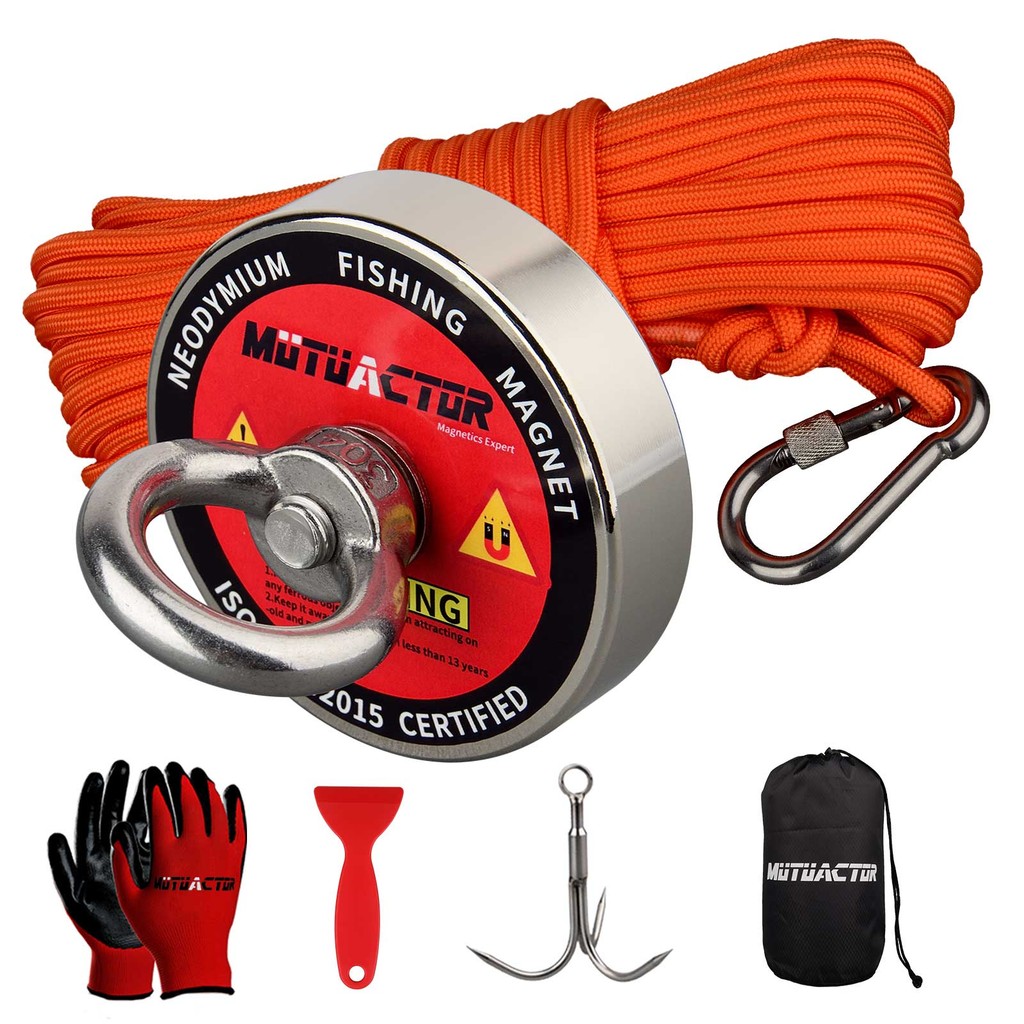 

400lb Single side Magnets Fishing Grapping Hook Magnetic Recovery Salvage Strong Retrieval Magnet N52 Neodymium Magnets