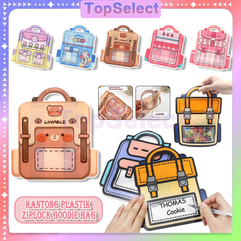 

Kantong Plastik Ziplock Goodie Bag Tas Sekolah /Kantong Plastik Souvenir Aksesoris Zipper Lock Aesthetic Lucu / Kecil Tas Sekolah Kantong Snack Klip Souvernir