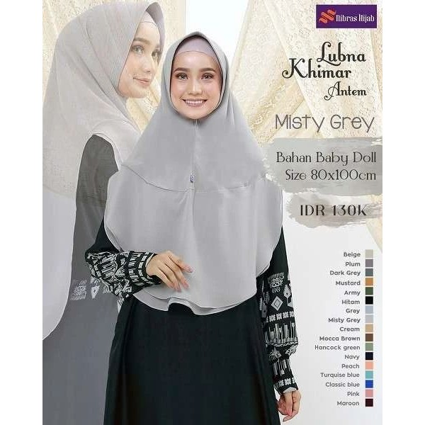 Fashion nibras store-Lubna Antem Hijab Syar'i Menutup Dada by Nibras