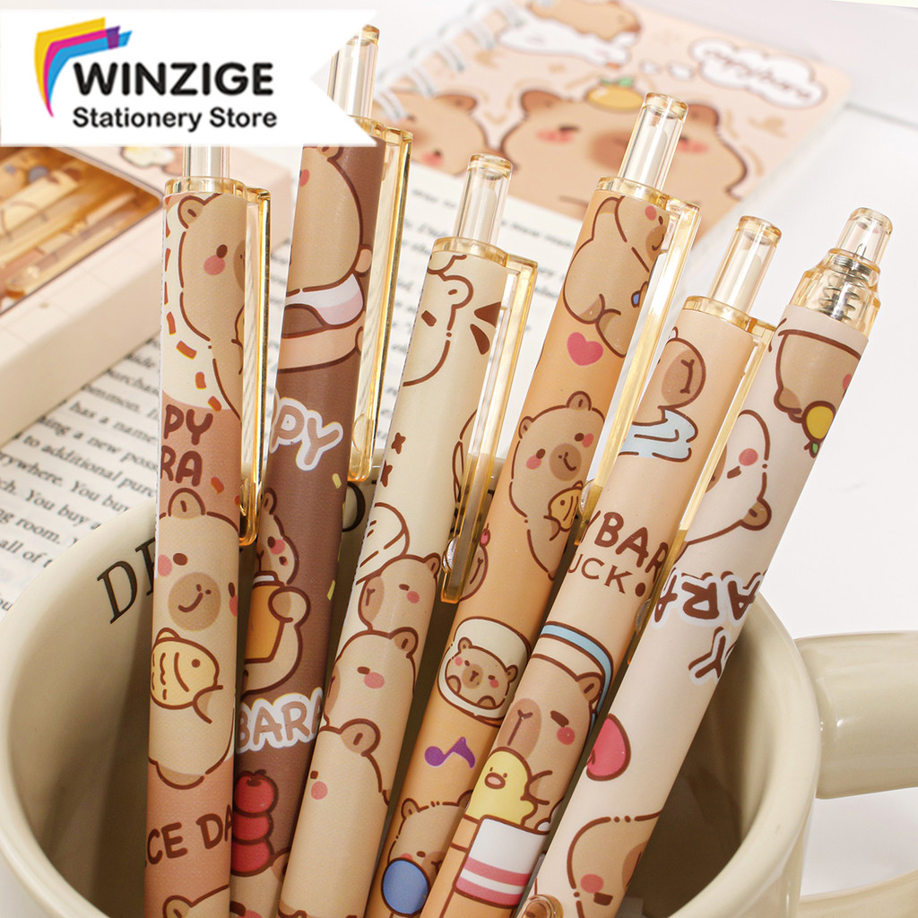 

Winzige 6pcs pulpen gel set pena pen lucu 0.5mm pulpen aesthetic gel pen pulpen 1 pack mekanik pulpen tinta hitam alat tulis stationery bulpen bolpen