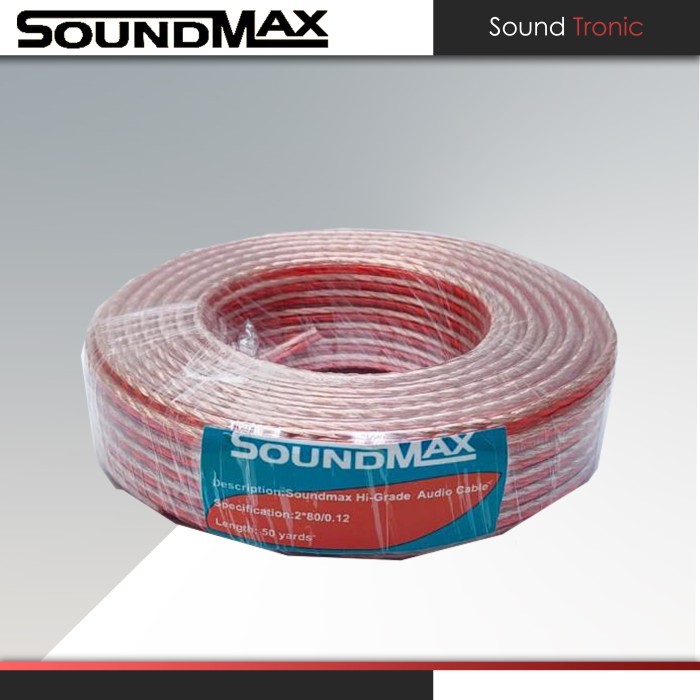 Kabel Speaker SOUNDMAX 2x30 2x50 2x80 50Yard 30Meter 40 Meter Kabel Transparan