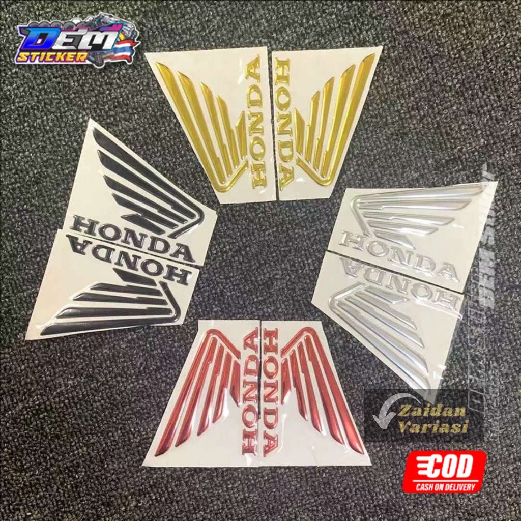 Emblem Sayap Vario 150 Honda Timbul Logo Wing Wings Sticker 2 Pcs Sepasang Kiri dan Kanan Krom Chrom