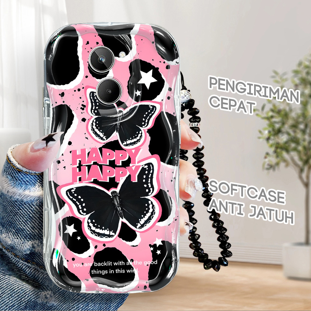 Realme 10 Untuk Hp Casing Tali Pengikat B7 Cassing Soft Phone Case Softcase Kupu Kesing 4034