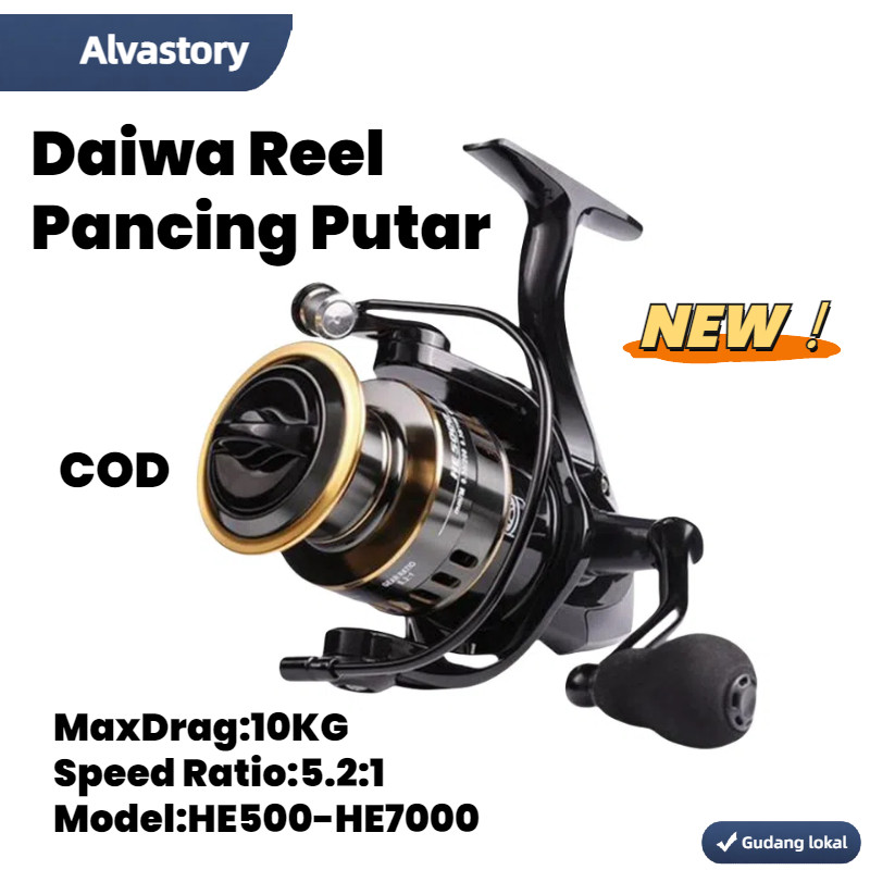Daiwa Reel Pancing Putar HE500-7000 Rell Rill Pancing Katrol Kerekan Pancing Fishing Reel Spool Meta