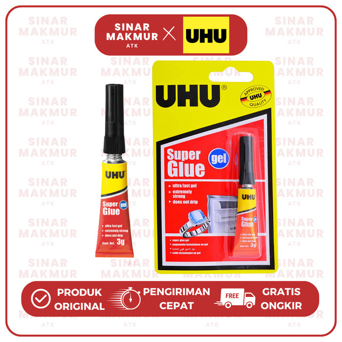 

Super Glue Gel/Lem Super Kuat Gel 3gr UHU (Pcs) JunDW