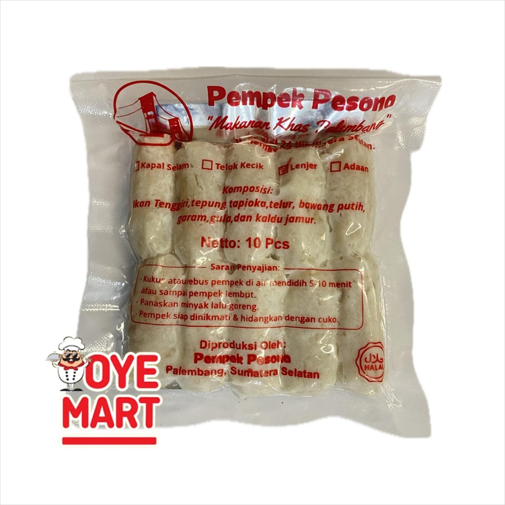 

PEMPEK PESONA ASLI PALEMBANG (LENJER) ISI 10 280GR / FROZEN FOOD