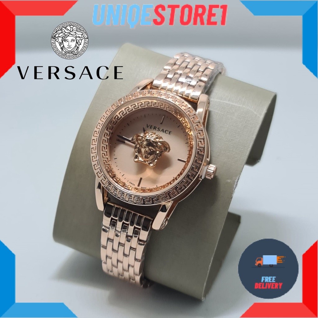 Jam Tangan Keren Original Analog / TERBARU JAM TANGAN WANITA VERSACE RANTAI STANLIST DIAMETER 36MM F