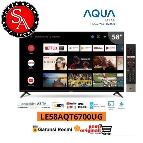 Led UHD 4K  Digital Android TV 58 Inch AQUA 58AQT6700 (Medan)