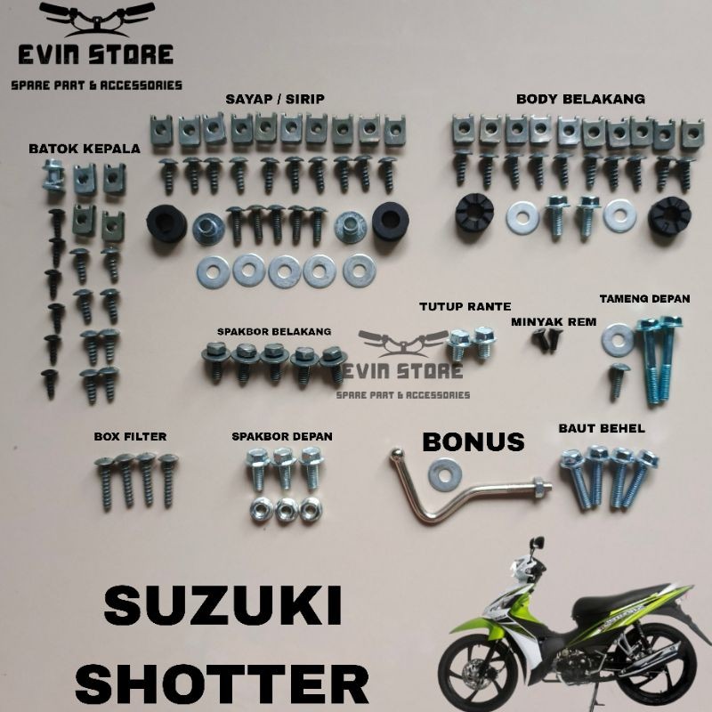 Baut Fullset Suzuki Shooter/ Fullbody Lengkap Suzuki Shooter