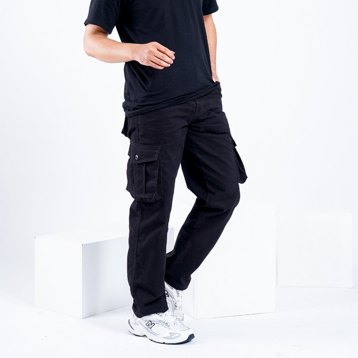 ✨BISA COD✨ -Celana Panjang Cargo Pants Pria Regular Fit  28-40 - Cream, 36