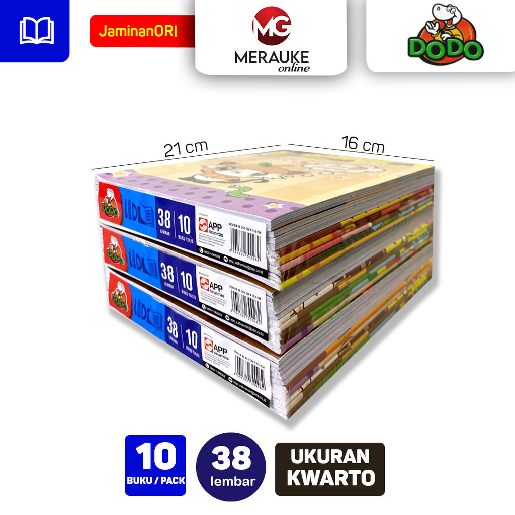 

Buku Tulis DODO 38 Lembar (1 Pack Isi 10 Buku)