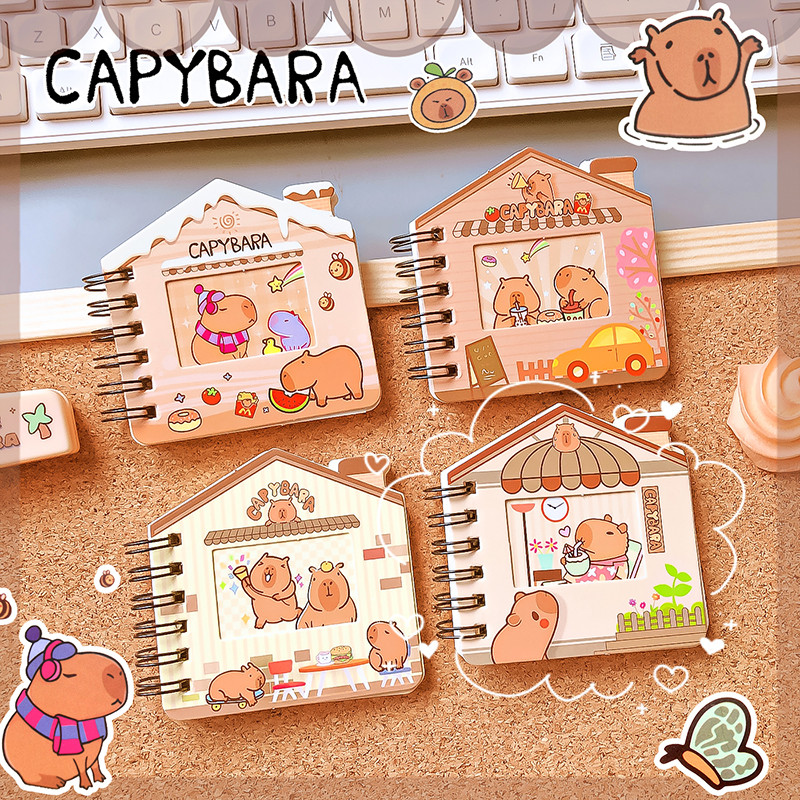 

kawaii Stationery office supplies Portable mini notebook cute capybara journal Diary school notebooks for kid Notepads for notes