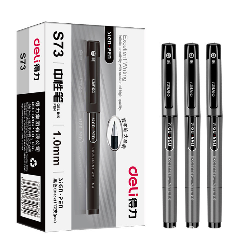 

Deli Retractable Gel Pens Black Ink 1.0 mm Medium Point Signature Ballpoint Pen Smooth Writing Office School Supplies