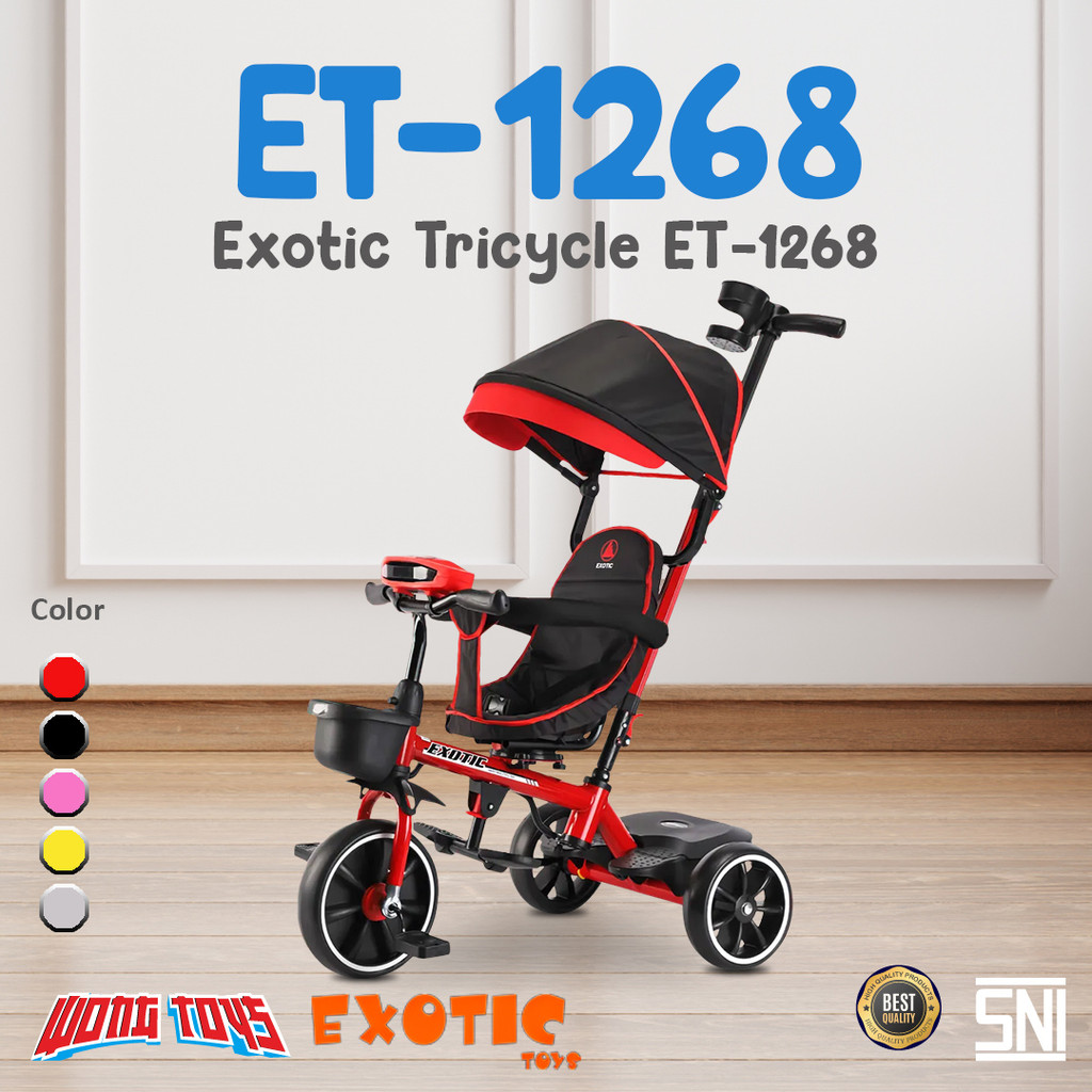 Exotic Tricycle ET-1268 (ET-1268) - Mainan Sepeda Roda 3 Anak