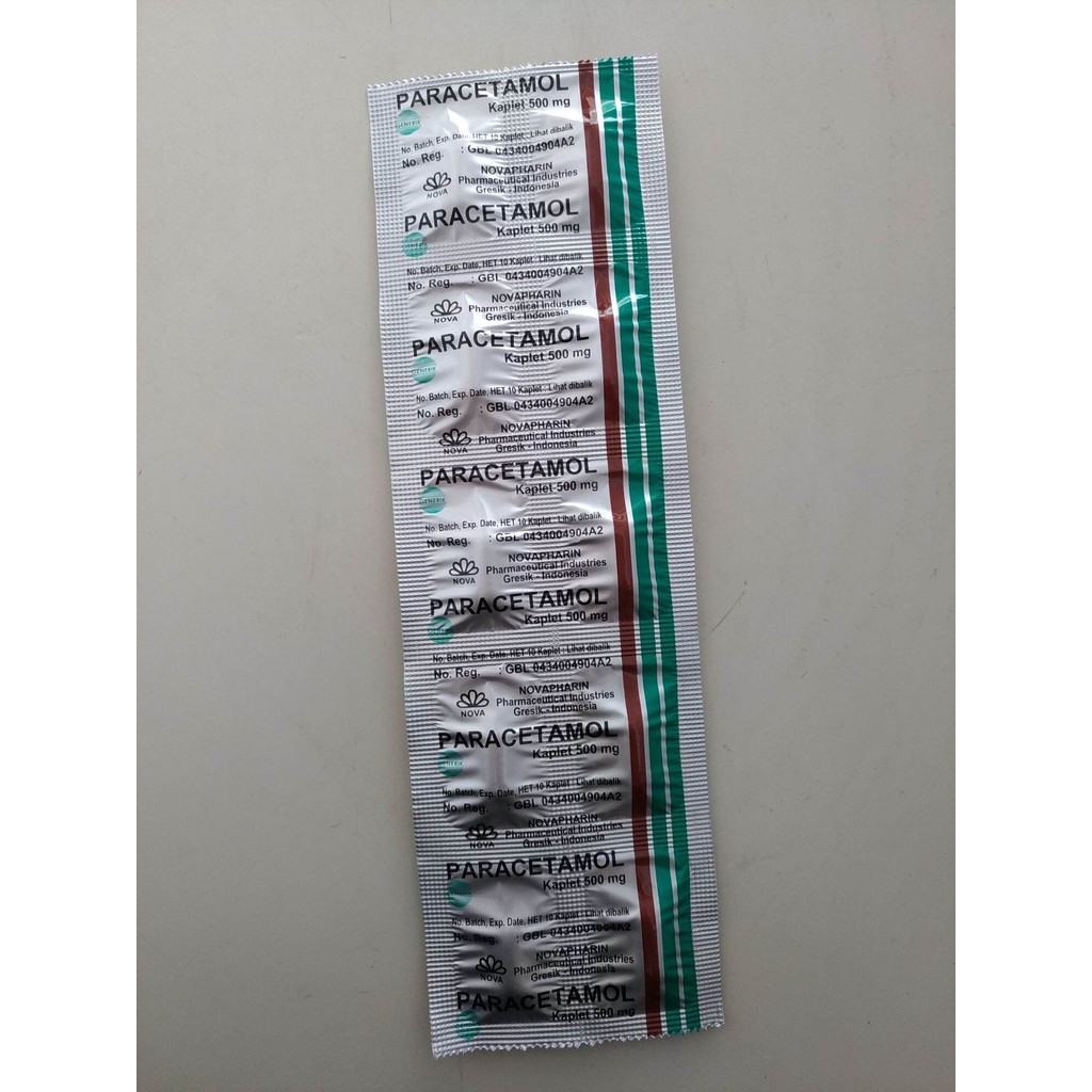 paracetamol tablet 500mg strip isi 10 tablet generik obat demam panas