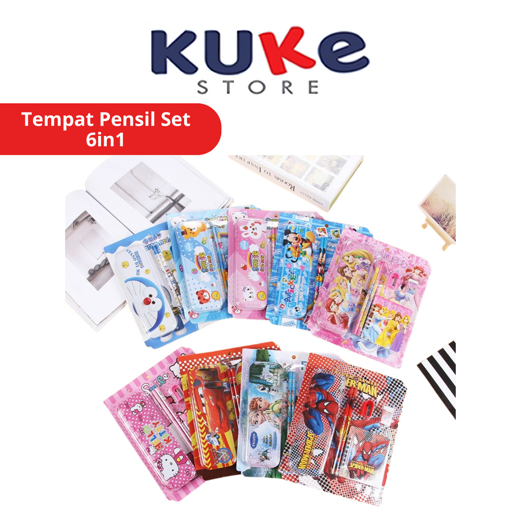 

Tempat Pensil Set 6in1 Karakter Lucu / Paket Lengkap Alat Tulis Kotak Pensil Note Rautan Penghapus Gambar Kartun Imut / Mini Stationery Character 6 Pcs ATK Perlengkapan Menulis Anak Sekolah Hadiah Kado Ulang Tahun Souvenir Goody Bag TK PAUD SD