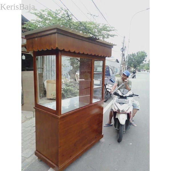 booth kayu jati Belanda murah gerobak jualan gerobak minimalis modern murah