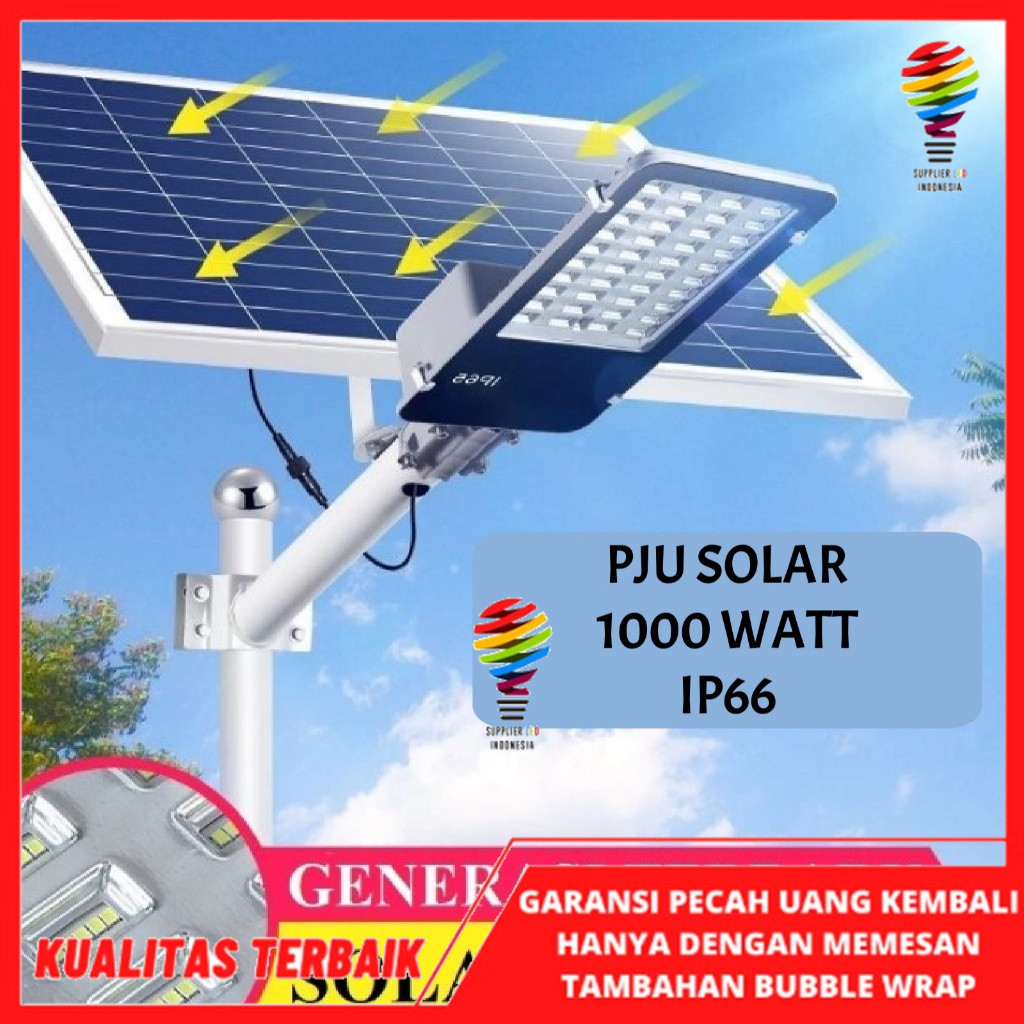 Lampu Jalan 1000w Solar Cell Lampu PJU 1000 watt Solar Panel 2 in 1