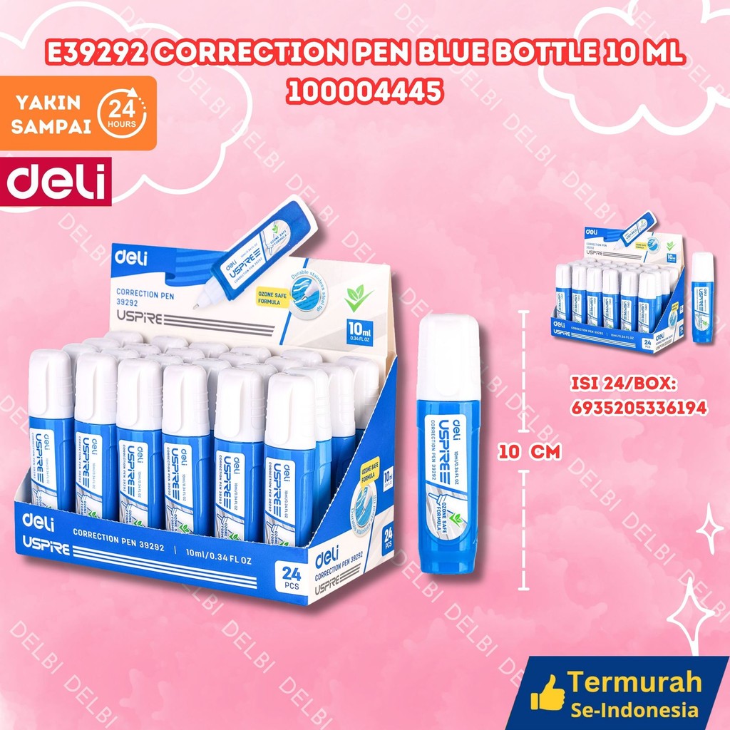 

Deli Tip X Koreksi Pena Ujung Logam tidak bercun 10ml E39292 39292 Correction Pen Blue bottle 10ml