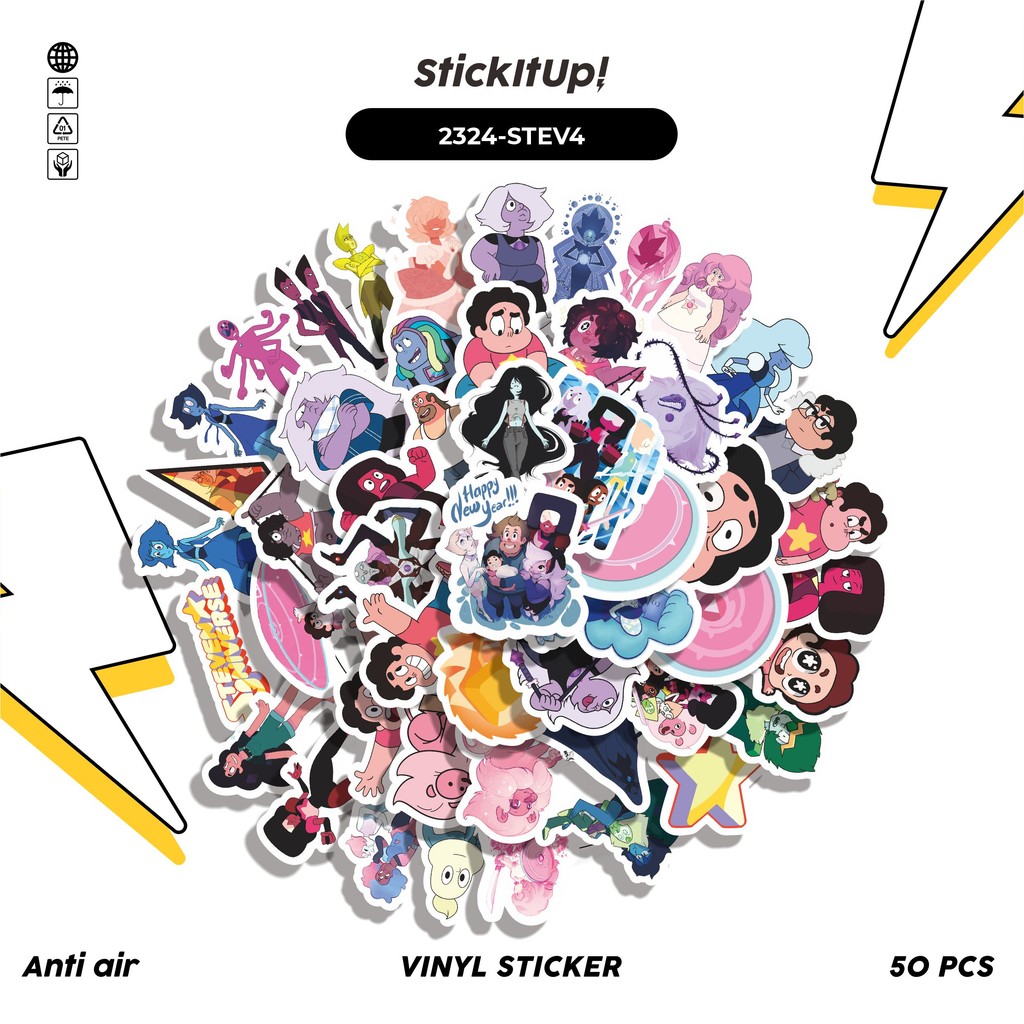 

COD✨ 50 Pcs Sticker Pack CARTOON SERIES STEVEN UNIVERSE CHARACTER MIX 04 Lucu Aesthetic Vynil Waterproof untuk Freebies Sticker Buku Journal Casing HP Laptop