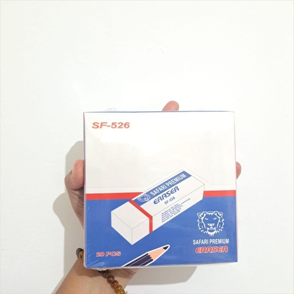 

(SF526-PACK-20pcs) Penghapus Hapusan Setip Stip Eraser Karet Pensil Premium Putih merk Safari