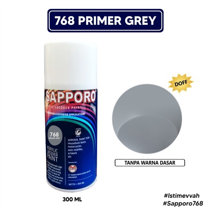 Cat Semprot Sapporo Spray 768 Primer grey / Cat Dasar / Epoxy / Poxy