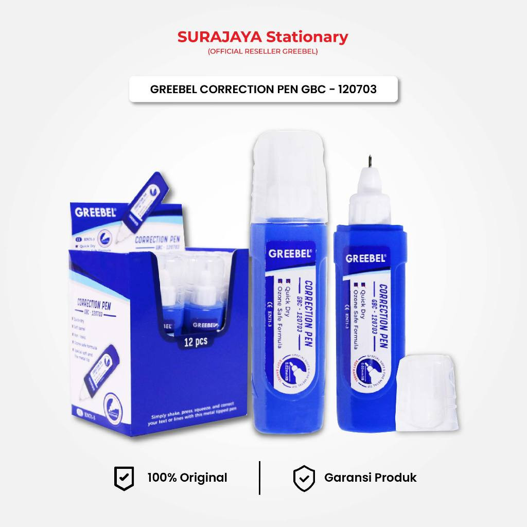 

CORRECTION PEN | TIPE X CAIR GREEBEL | GBC 120703 | TIPE EX TIP EX
