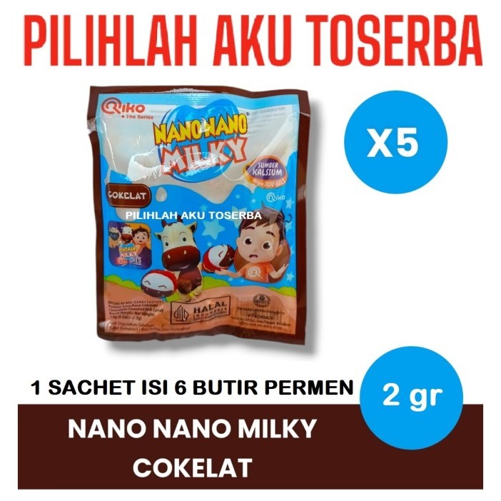 

Permen NANO NANO MILKY Rasa COKELAT - ( HARGA 5 SACHET )