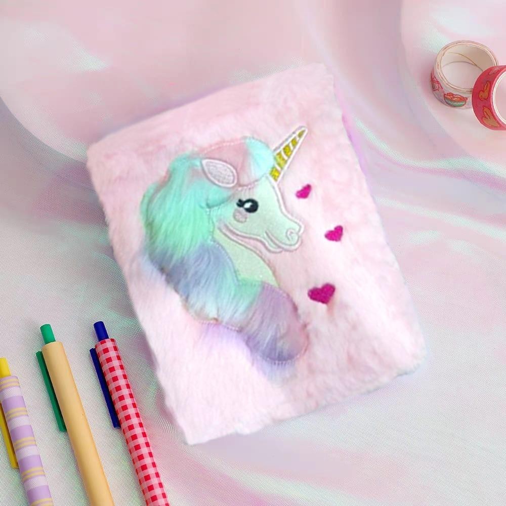 

MilL PENTHOUSE Buku Note Motif Bulu Diary Unicorn Bulu Buku Tulis Anak Kuda Pony Karakter