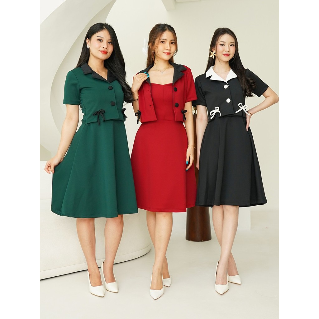 BAHAN PREMIUM / Dress Coqquete Aureli Scuba Premium Feminin