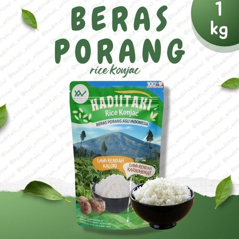 

HADIITAKI Beras Porang 1 KG - Shirataki/Konjac Rice