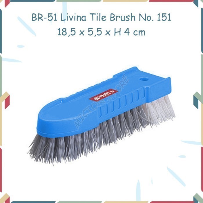 BEZTON Lion Star Sikat Plastik Serbaguna Livina Tile Brush BR-51 Biru LionStar Plastik Berkualitas M