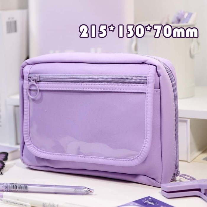 

Best[Promo] THTO 14 Layer NEW Tas Tempat Pensil Case Pouch Anak Sekolah Transparan Kapasitas Besar Stationery Kantor A111 - Ungu