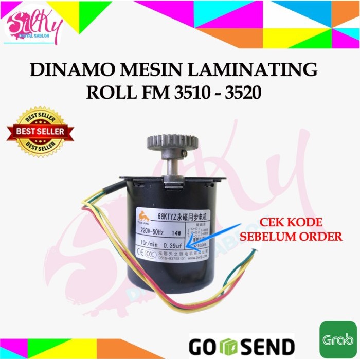 

Dinamo Motor Mesin Laminating (Standart YT-320 & Roll FM 3510 - 3520) - YT 320
