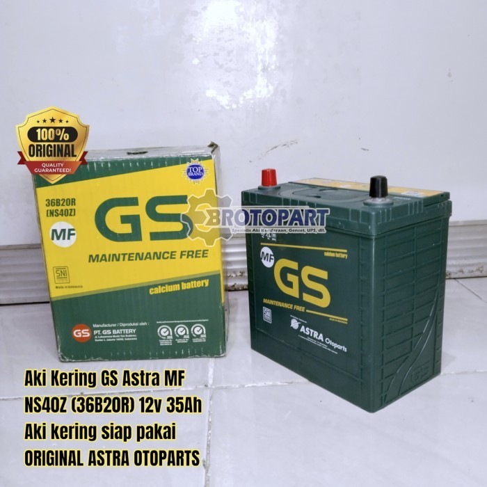 Aki Mobil GS ASTRA NS40Z 36B20R MF Aki Kering 12v 35Ah