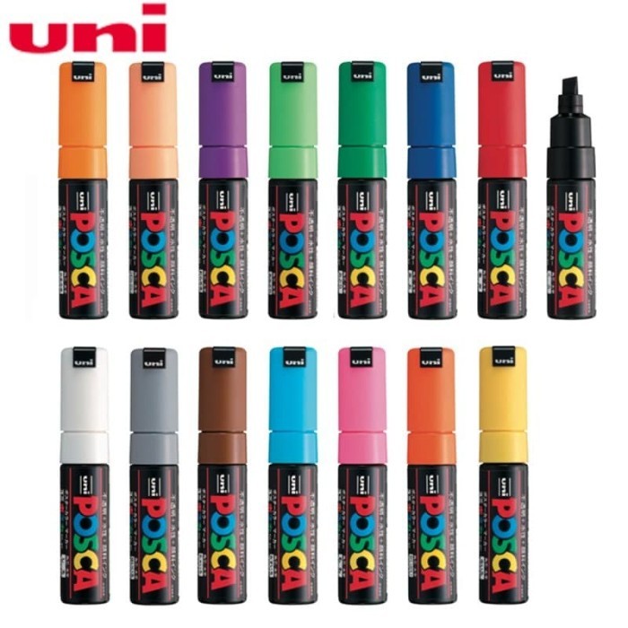 

Andma Uni POSCA Paint Marker PC-8K Broad Chissel Tip 8.0mm Part 1 - light blue