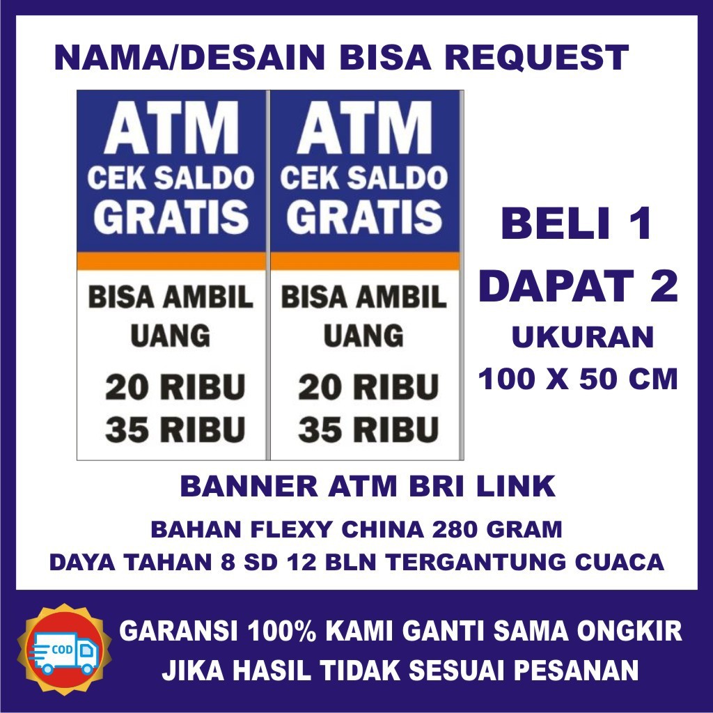 Banner Berdiri ATM Mini BRILink - CingWangPrint